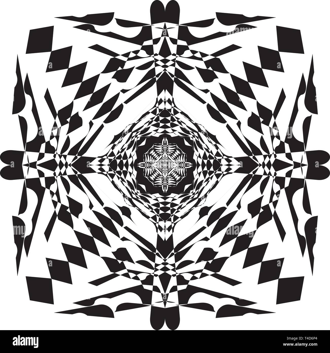 Black snake intersections squared flags infinite perspective designer illustrator background Stock Vector