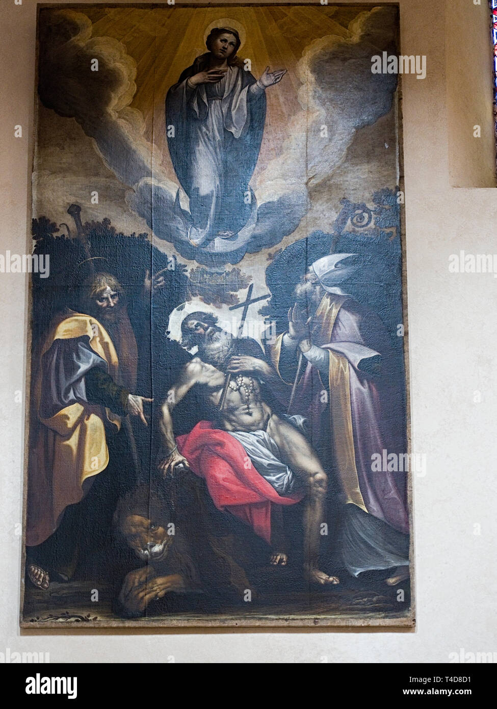 Todi Umbria Italia Italy. Cathedral of Santa Maria Annunziata interior artwork. 'Immacolata Concezione' by Ferrau Fenzoni 16th century. Stock Photo