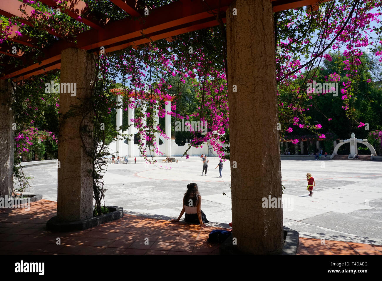 Lindbergh Open Air Theater; in the Parque Mexico, City Park in the Hipodromo/Roma neighborhood of Mexico City, Mexico. Stock Photo