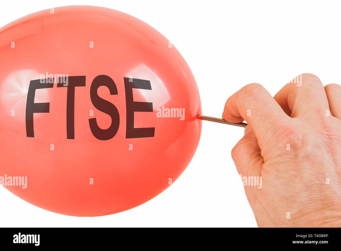 Bursting of the FTSE bubble of the share index from UK Stock Photo