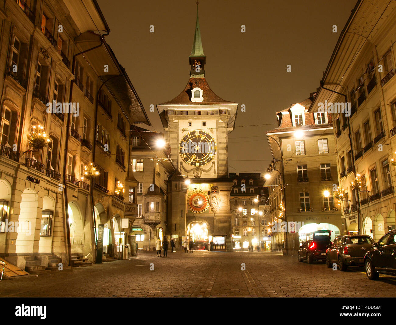 Bern, Switzerland - December 23, 2016: The Old Town of the Capital of the Swiss Confederation Stock Photo