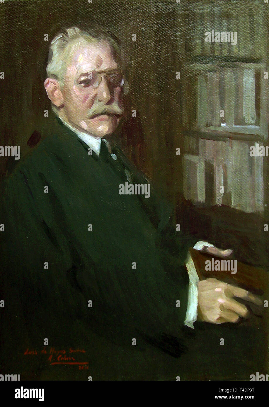 Retrato de Luis de Hoyos Sainz por artista español Alejandro Cabeza. Stock Photo