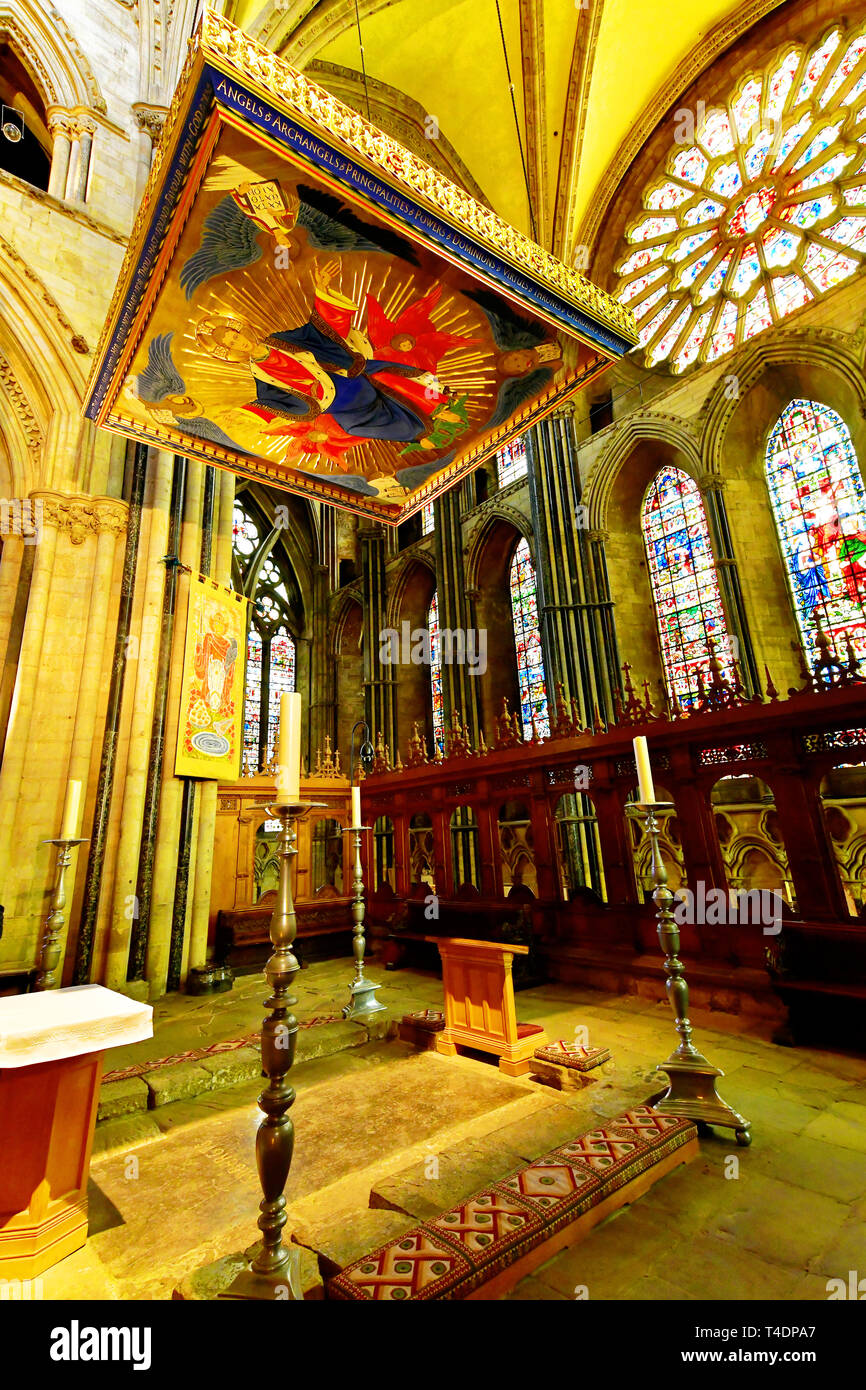 Durham Cathedral Durham City detail of the Shrine of St Cuthbert and