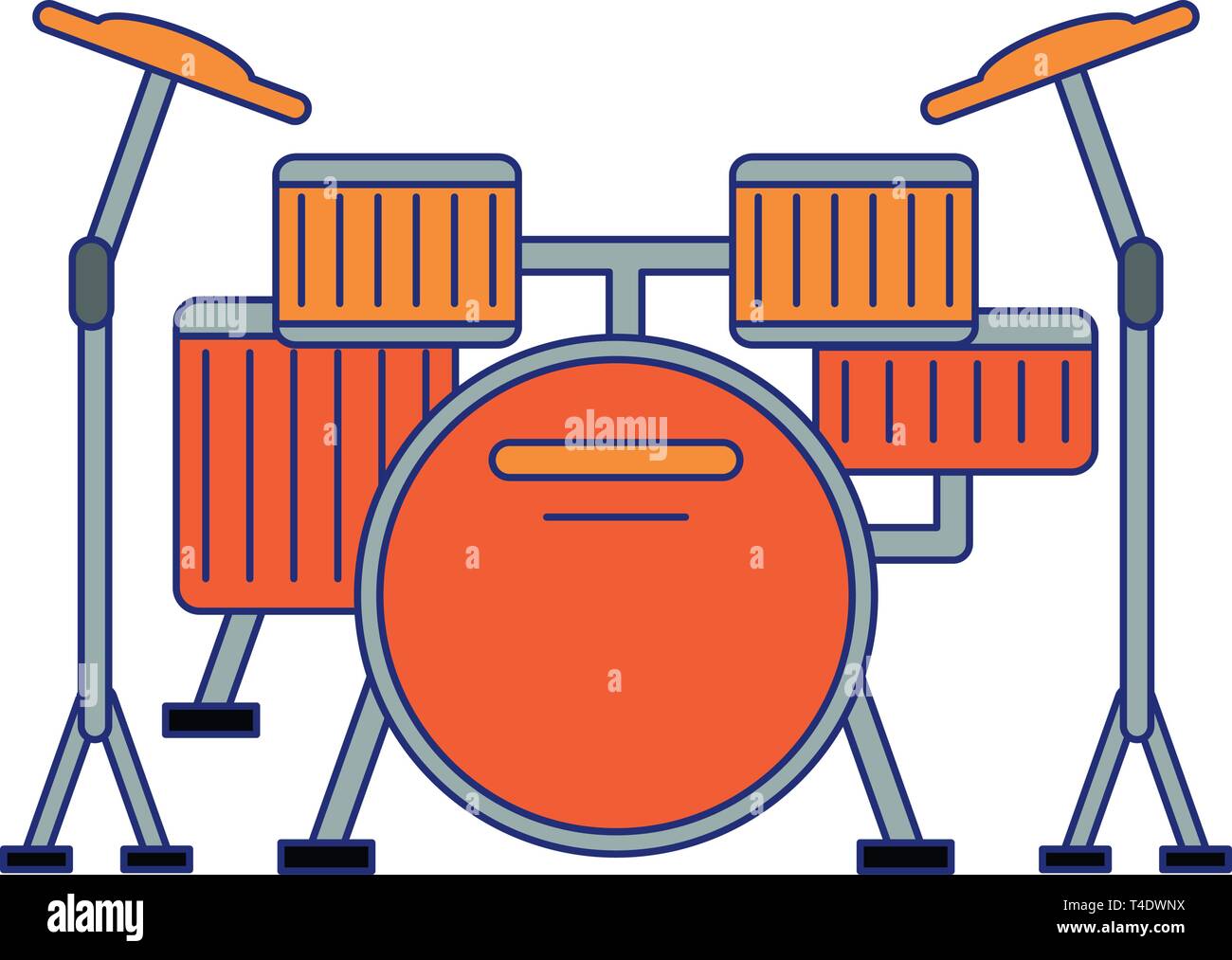 Drum music instrument isolated blue lines Stock Vector Image & Art - Alamy