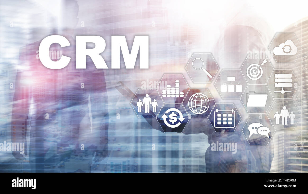 Business Customer CRM Management Analysis Service Concept. Relationship Management. Stock Photo