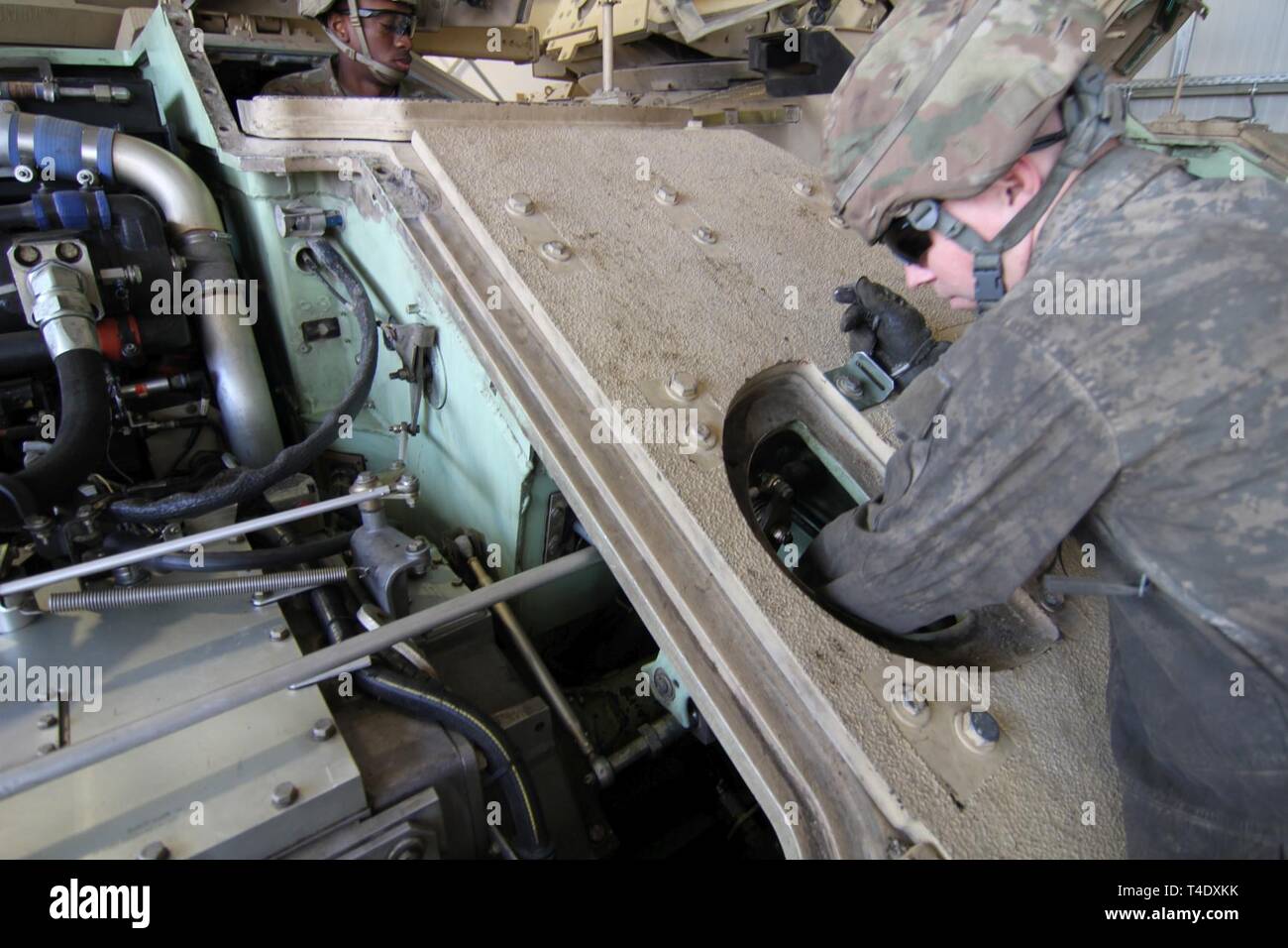 Pfc. Michael Cox, a Bradley Vehicle Mechanic from Langley, Oklahoma ...