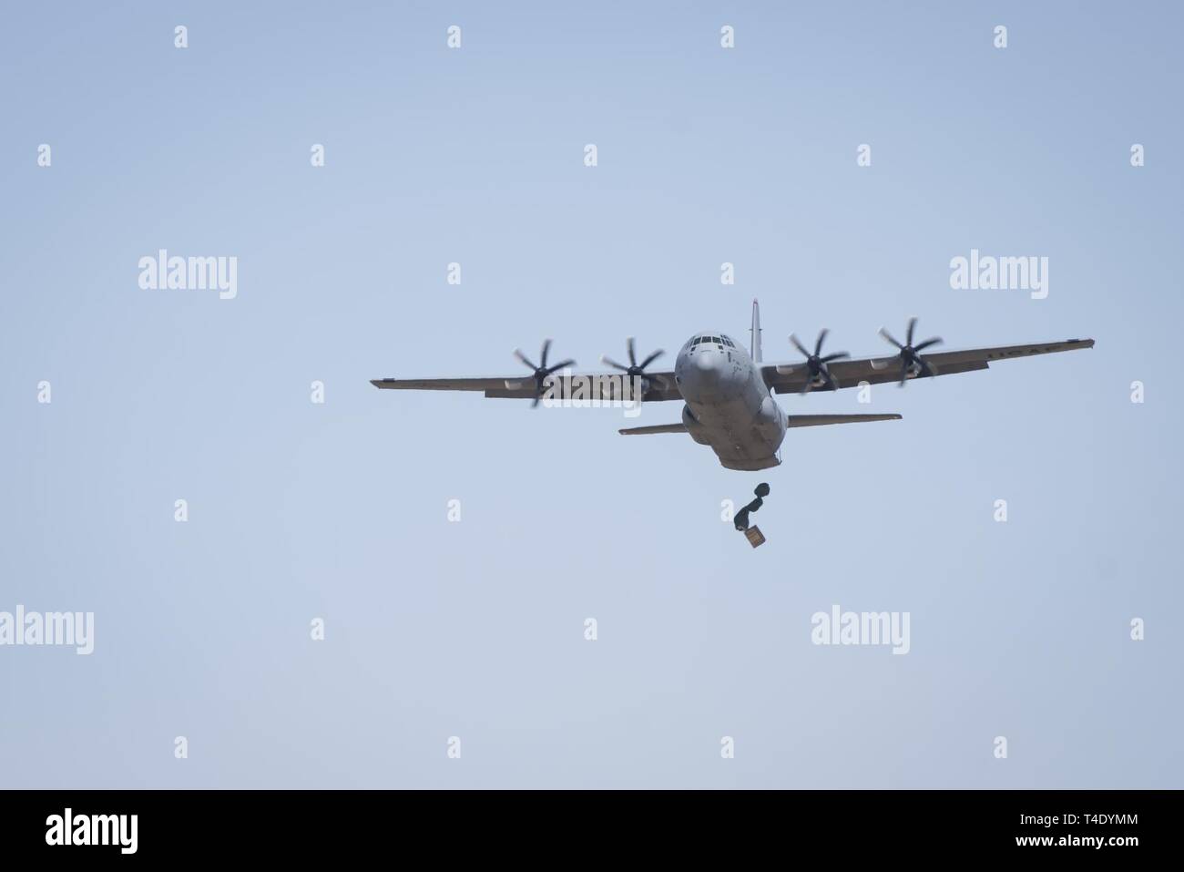 A 36th Airlift Squadron C-130J Super Hercules performs an airdrop ...