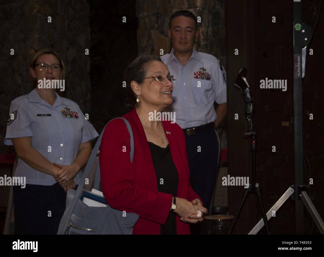 Kamala Shirin Lakhdhir U S Ambassador To Malayasia Greets U S Air Force Band Of The Pacific Airmen During A Performance At The Ritz Carlton Hotel In Padang Mat Sirat Malaysia March 25 2019