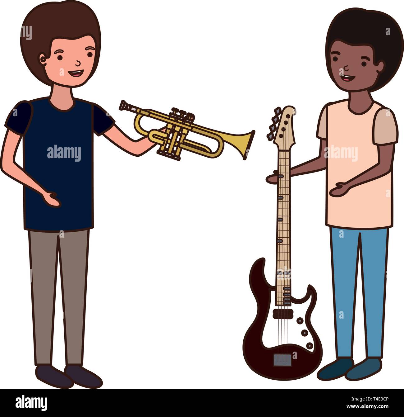 men with musical instruments character Stock Vector Image & Art Alamy