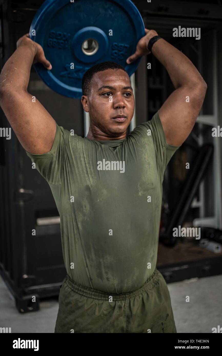 Cpl. Lawrence S. Betts, admin clerk with Installation Personnel  Administration Center, Marine Forces Reserve, participates in high  intensity tactical training during a Total Force Fitness event at Marine  Corps Support Facility New