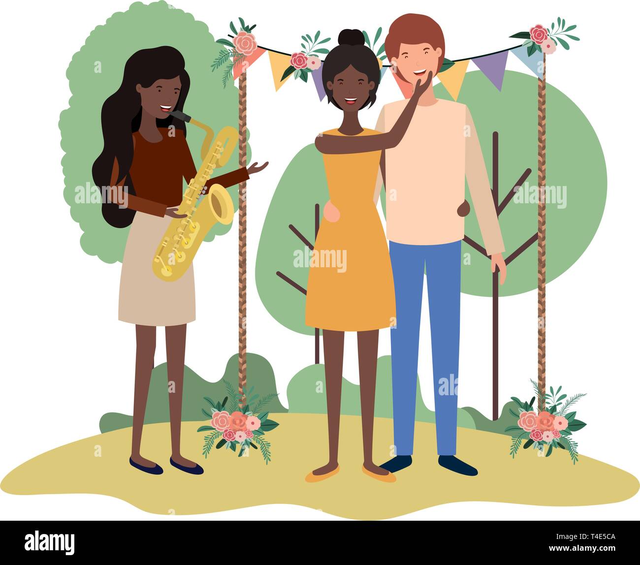 group of people with musical instrument Stock Vector Image & Art - Alamy