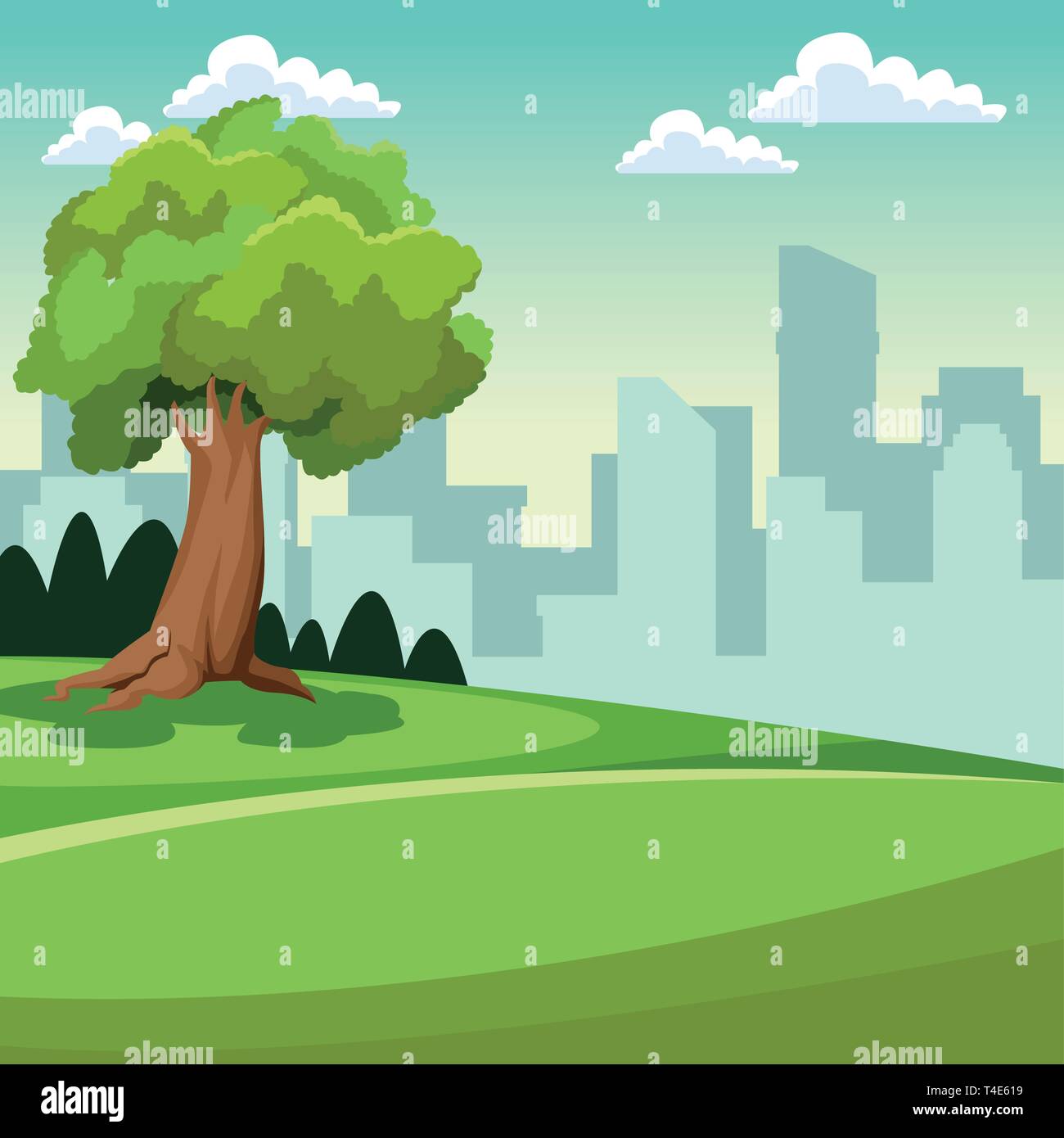 Park cleaning cityscape view scenery Stock Vector Image & Art - Alamy