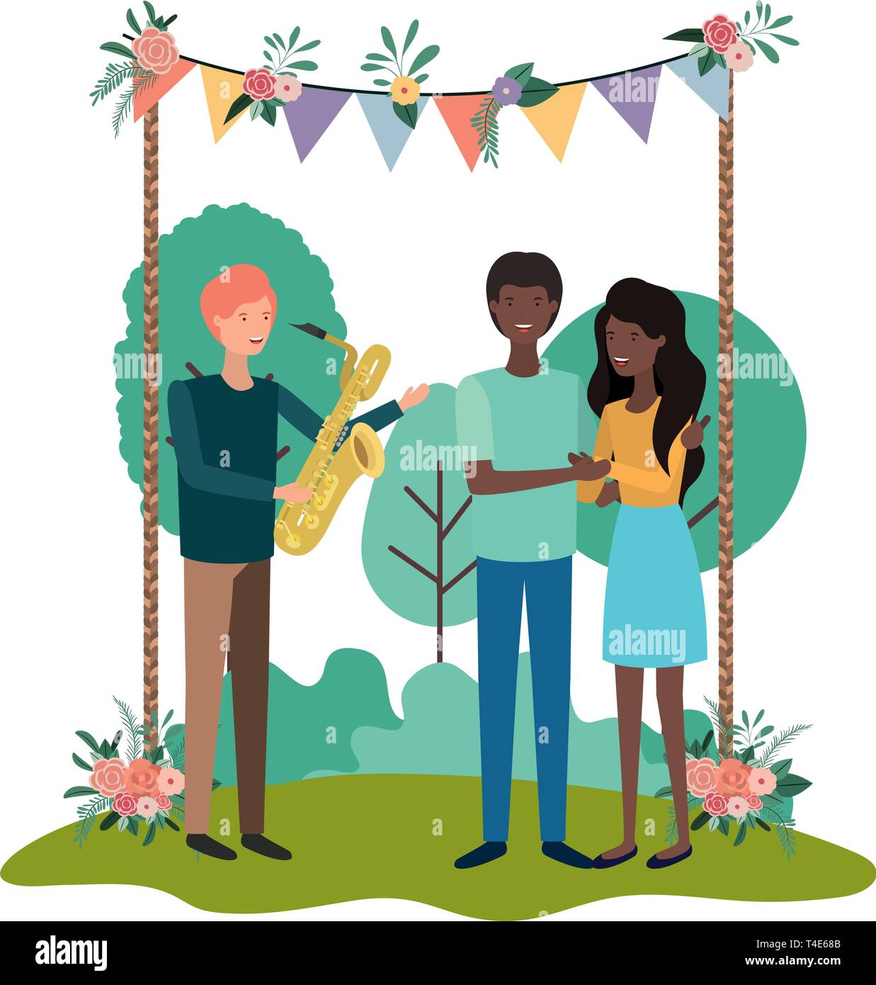 group of people with musical instrument Stock Vector Image & Art - Alamy
