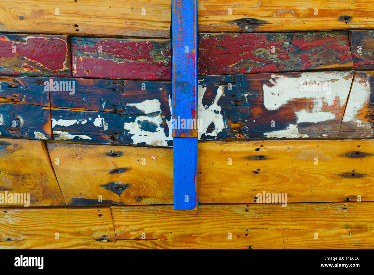 Painted wooden boards of various colors aged, natural texture background Stock Photo Alamy