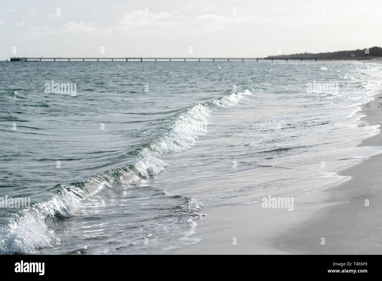 Beautiful seascape with blue sky at daylight Stock Photo