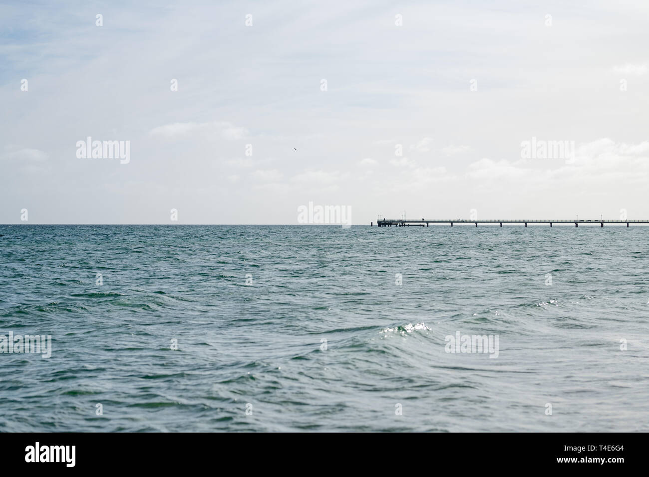 Beautiful seascape with blue sky at daylight Stock Photo