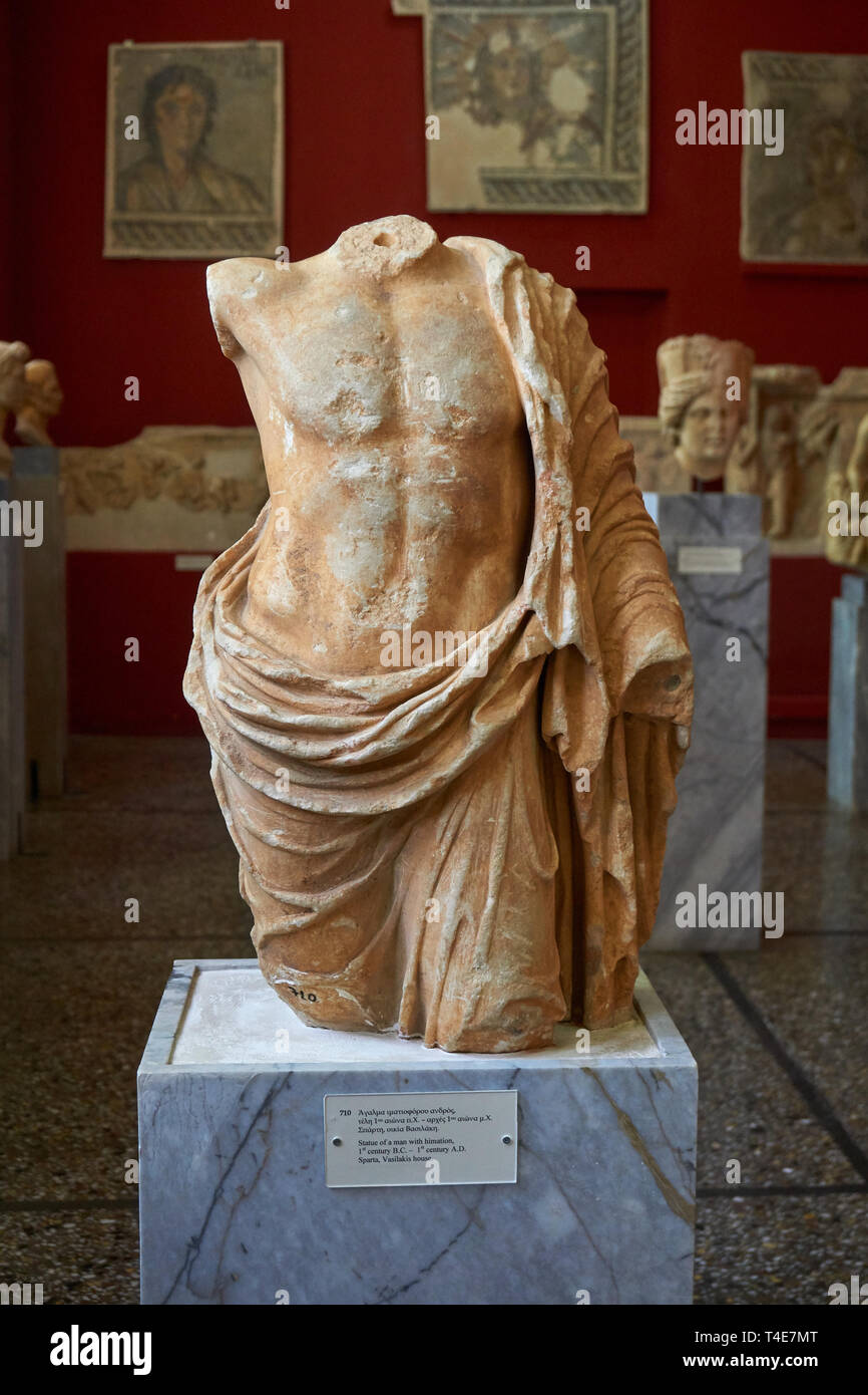 Sparta Science Object Interior view of the Archaeological Museum of Sparta. It houses ...