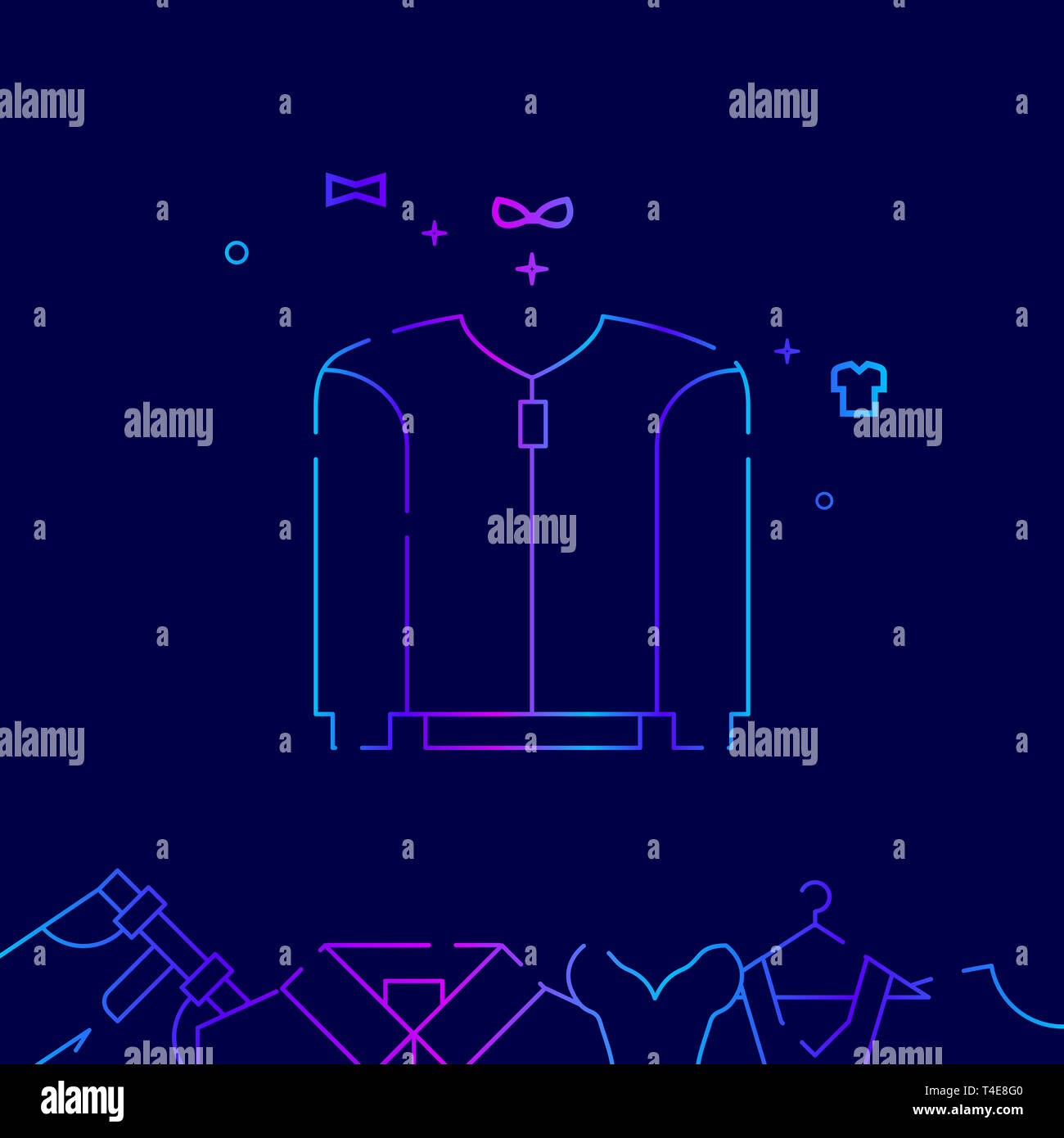 Short Sport Jacket Line Illustration. Clothes, Garments, Wear Gradient ...