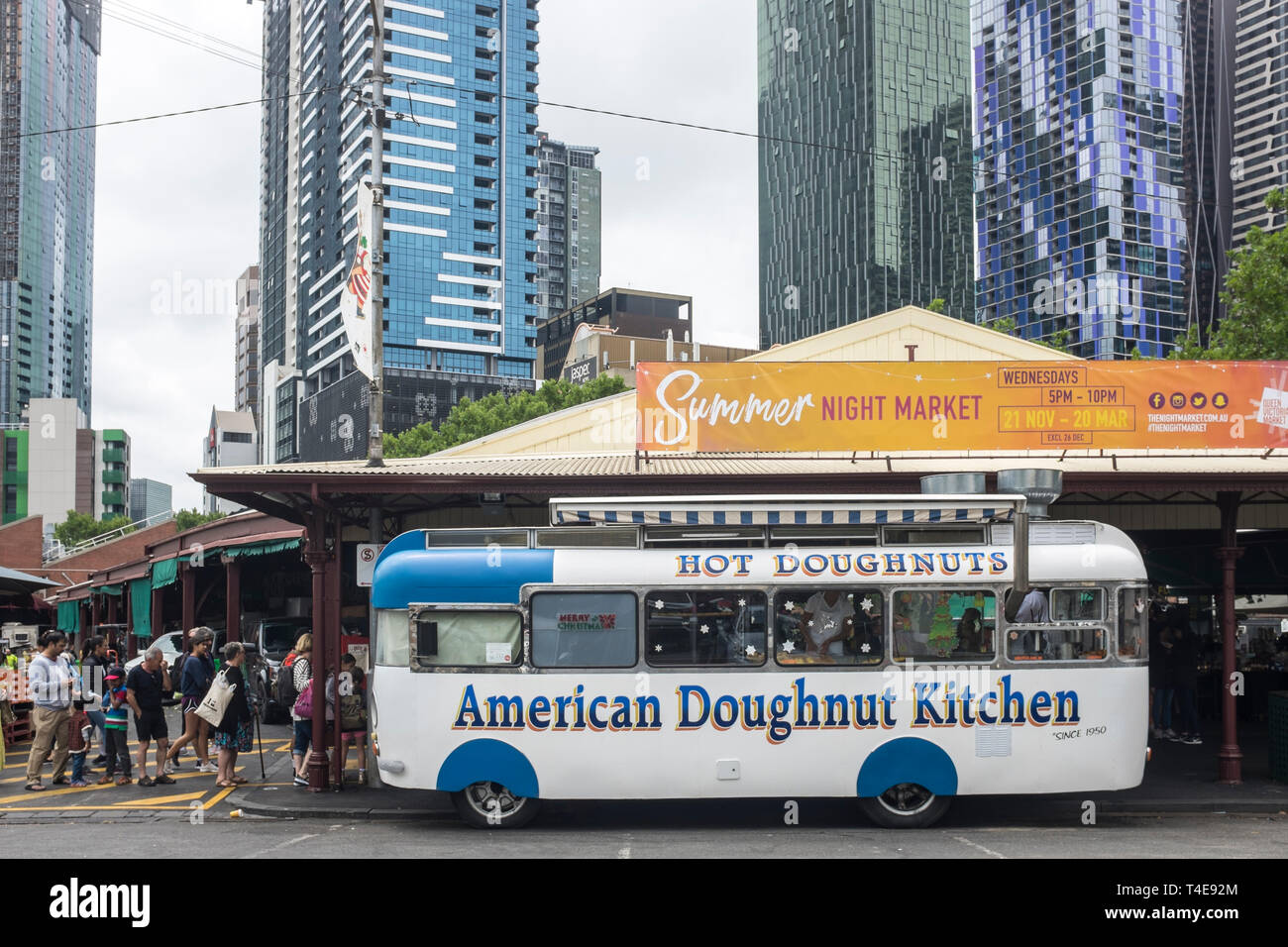 American doughnut kitchen, Queen Victoria Market, Melbourne Stock Photo