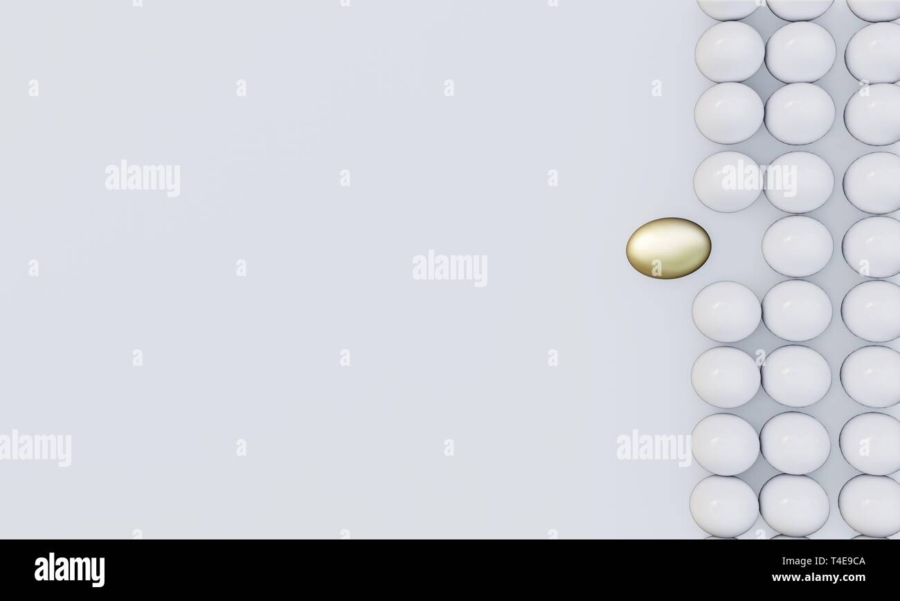 one gold egg lays among common white eggs Stock Photo Alamy