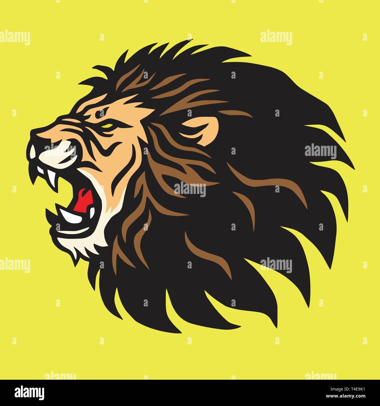 Roaring Lion Logo Mascot Vector Design Template Stock Vector Image ...
