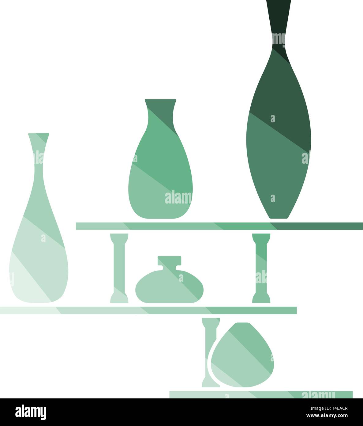 Wall Bookshelf Icon Flat Color Design Vector Illustration Stock