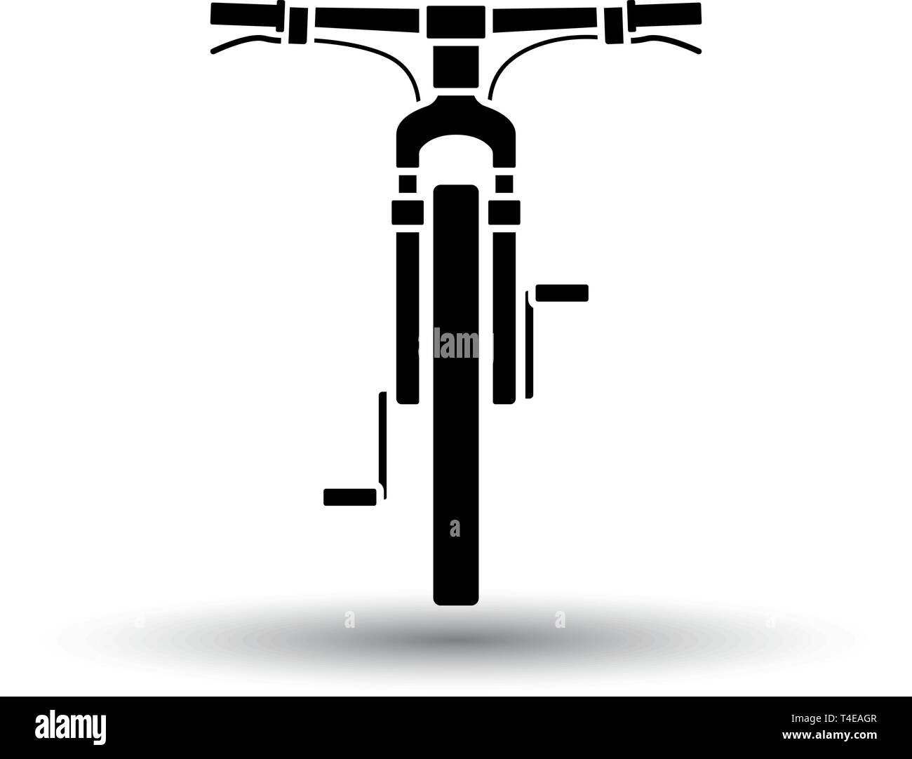 Bike icon front view. Black on White Background With Shadow. Vector
