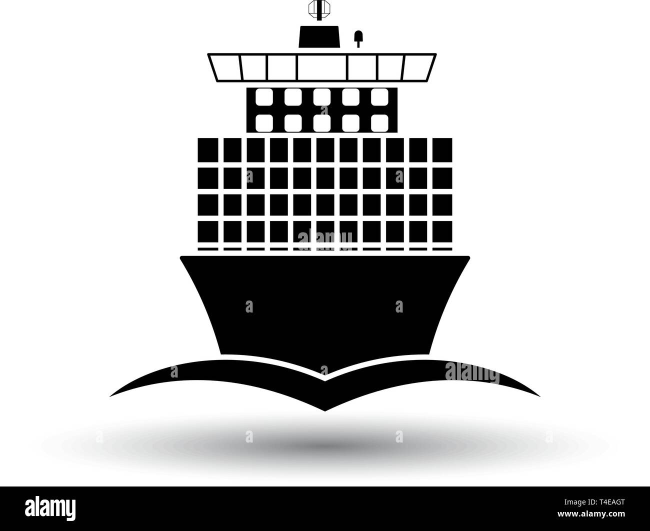 Container ship at sea front view Stock Vector Images - Alamy