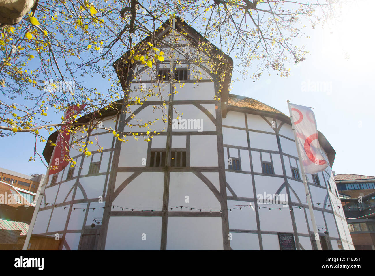 Shakespeare's Globe is the complex housing a reconstruction of the Globe Theatre, South Bank, London, England, united Kingdom. Stock Photo