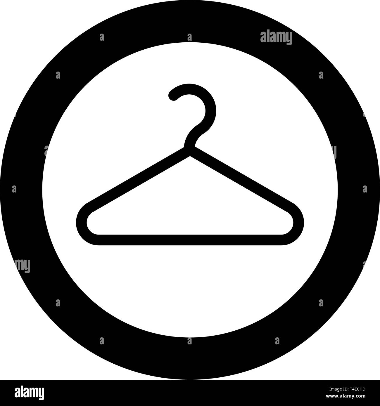 Hanger Clothes hanger icon in circle round black color vector illustration flat style simple image Stock Vector