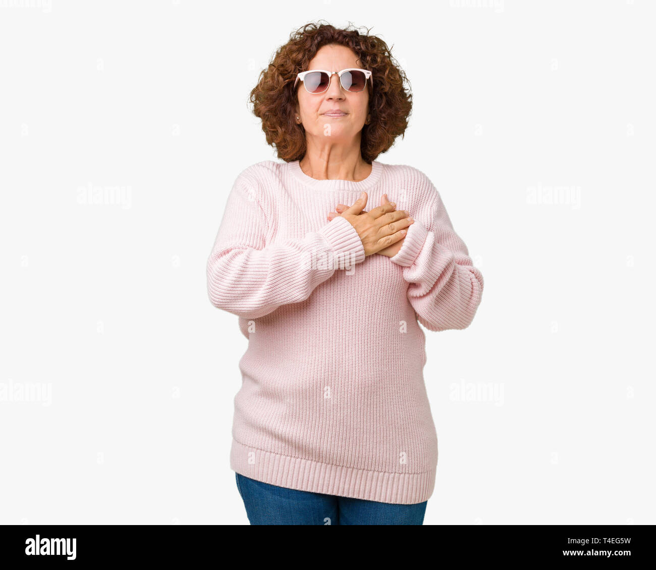 Old woman hand over chest pain hi-res stock photography and images - Alamy