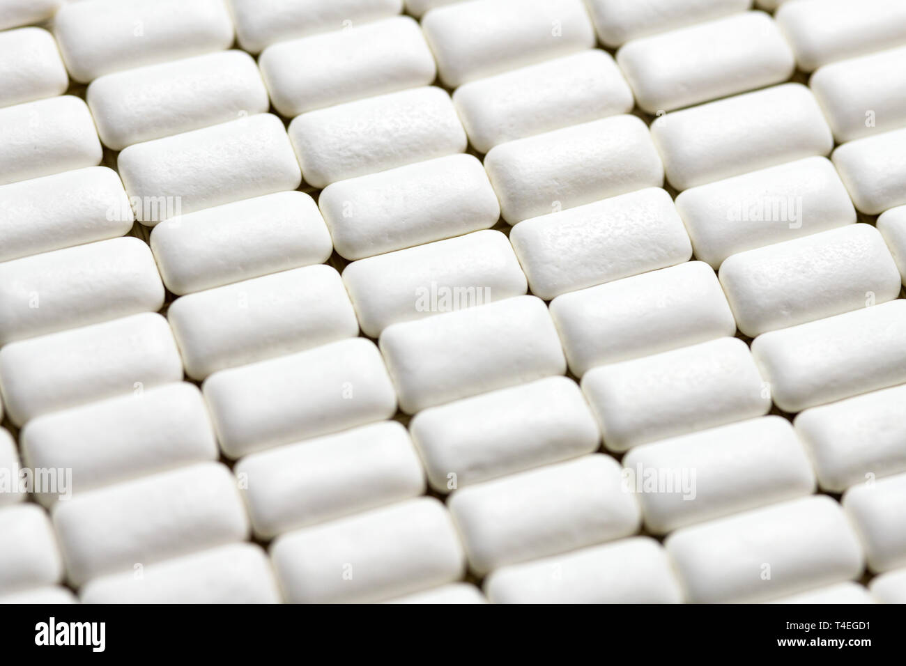 Chewing gum pads close up. Oral hygiene and teeth protect from tooth