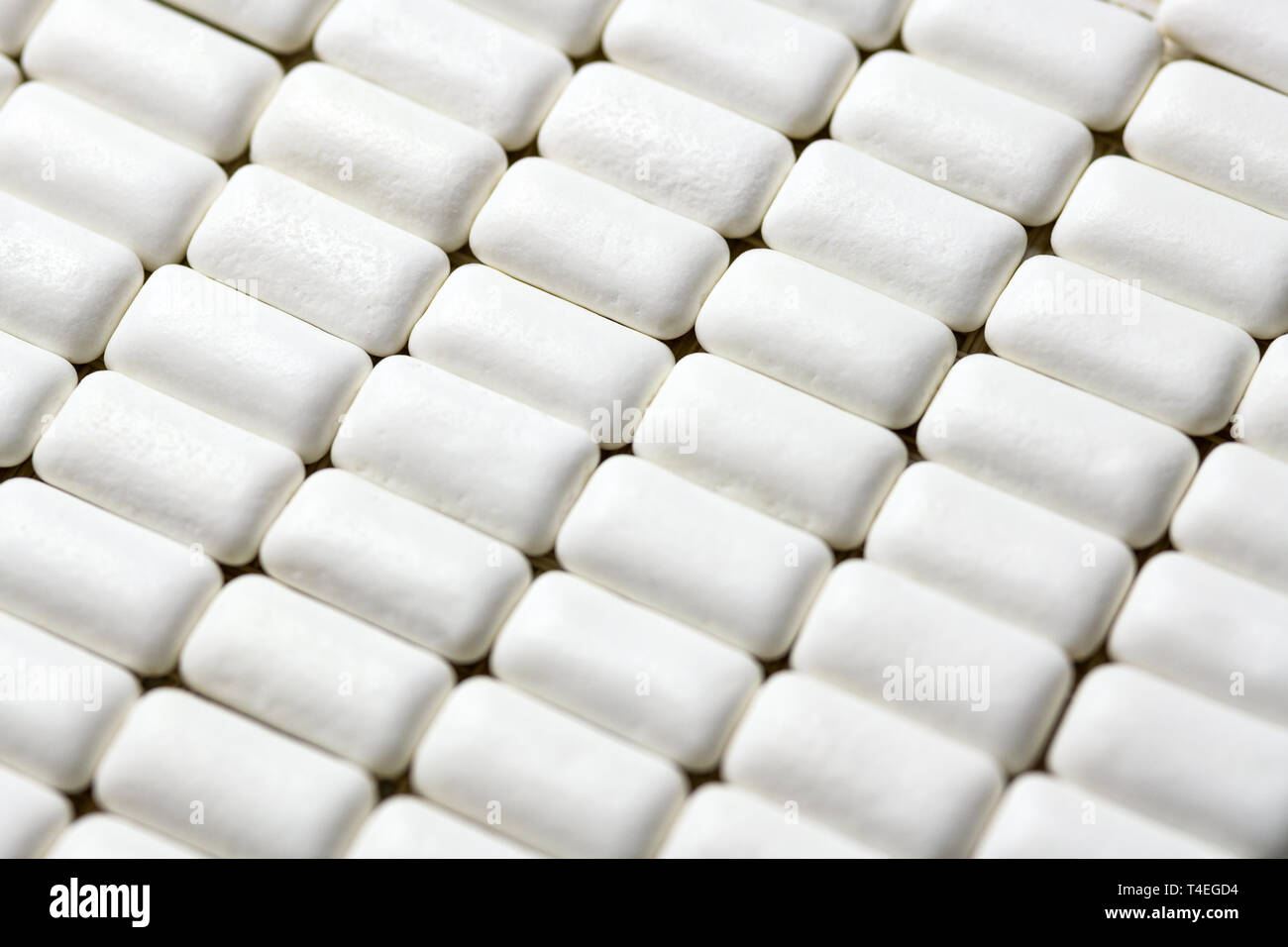 Chewing gum pads close up. Oral hygiene and teeth protect from tooth