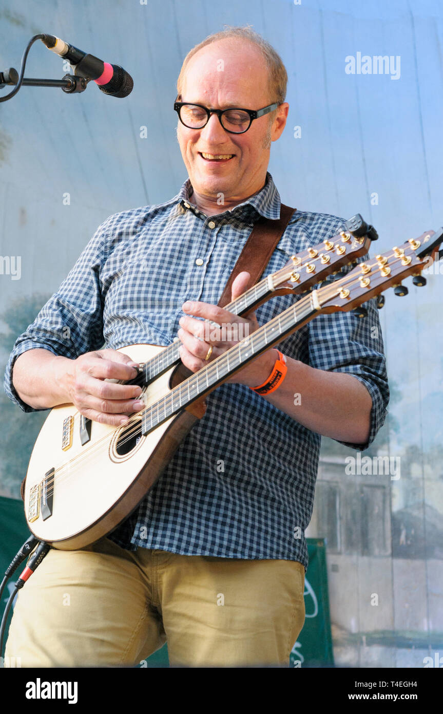 Adrian (Ade) Edmondson performing with The Bad Shepherds at the Larmer Tree Festival, UK. July 19, 2014 Stock Photo