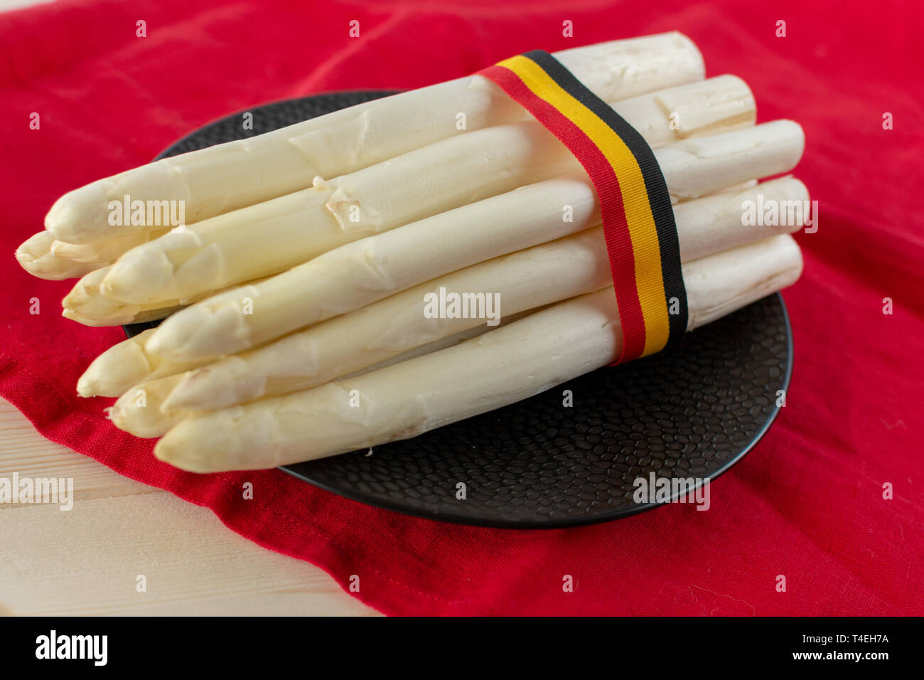 New harvest of white asparagus vegetable, high quality Belgian