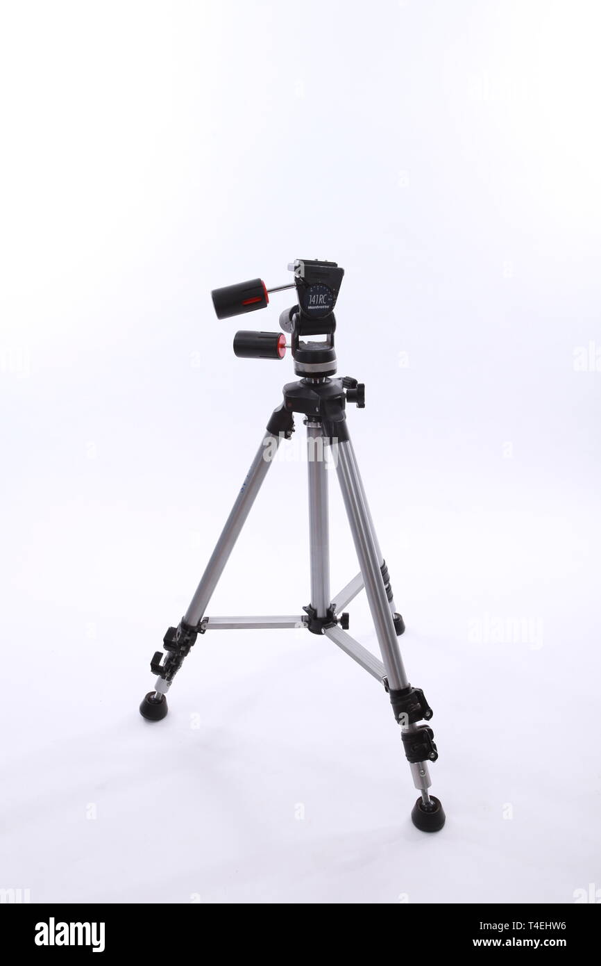 3 way pan tilt tripod head on a white background Stock Photo - Alamy