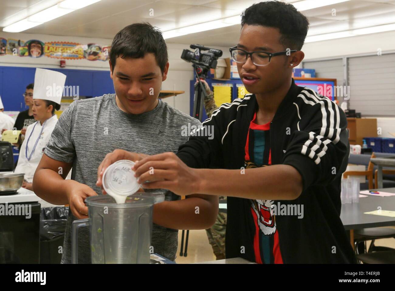 Students from the eighth grade Home Economics class at Wheeler Middle