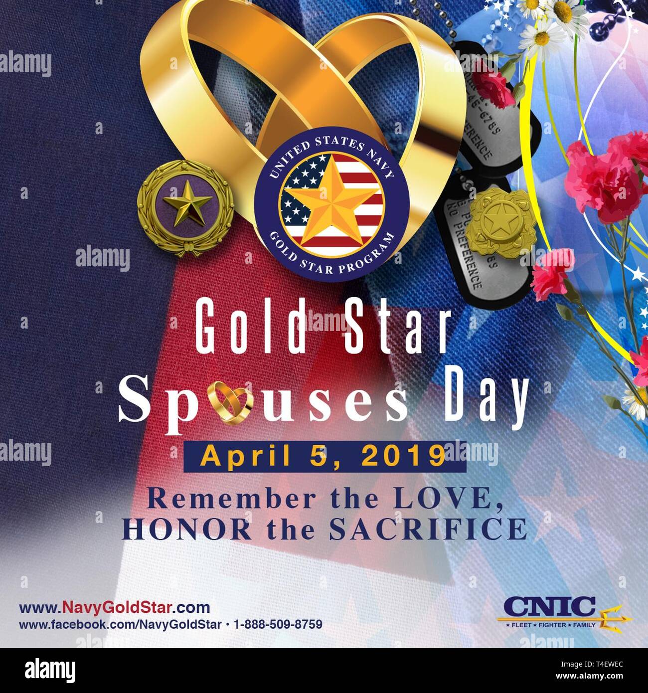 Navy Gold Star Program official Gold Star Spouses Day graphic Stock