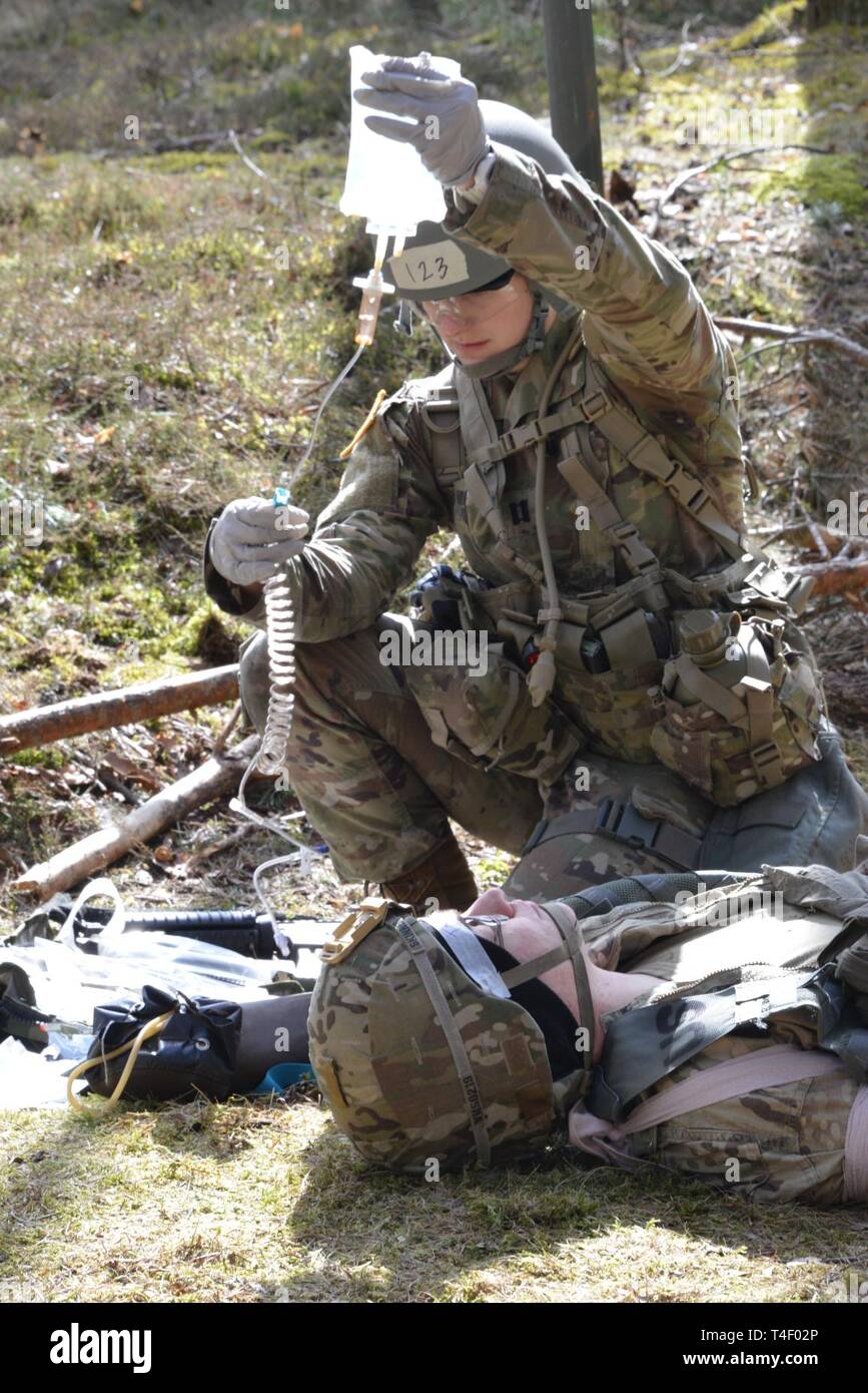 U.S. Army Capt. Kate Fodor, assigned to Regional Health Command Europe ...
