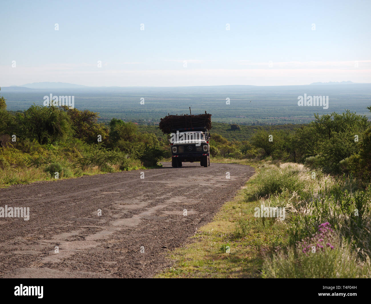 Villa de Merlo, San Luis, Argentina - 2019: The view alongside a rural road near the city center. Stock Photo