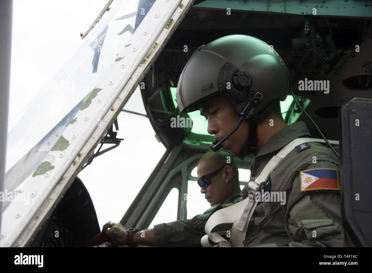 Philippine Air Force Maj. Philippides Jimenez, left, and 1st Lt