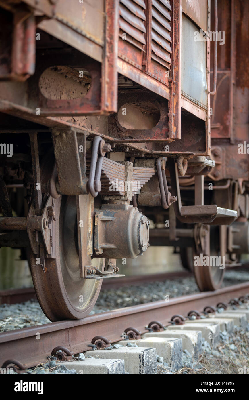 Rusty old train details Stock Photo - Alamy