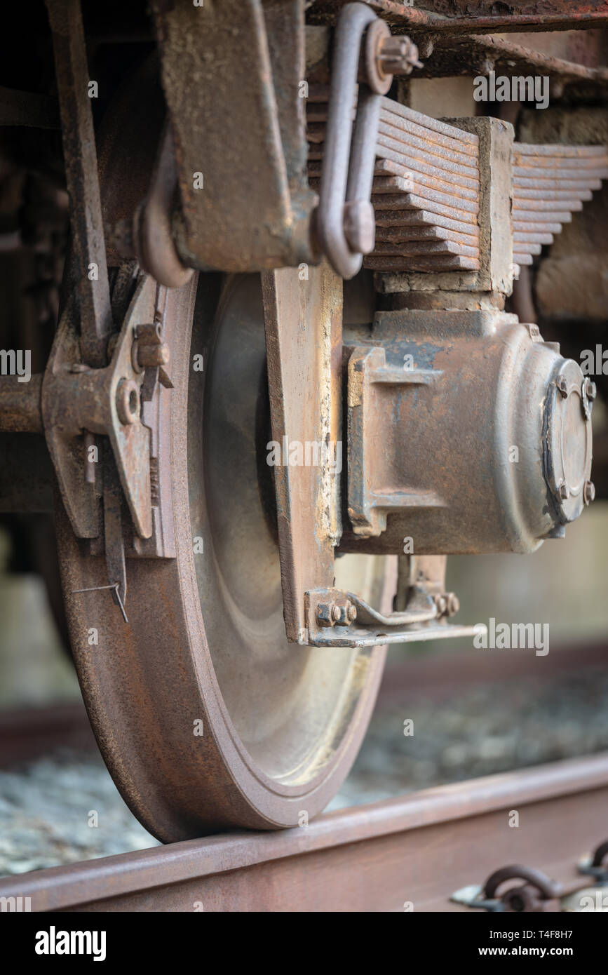 Rusty old train details Stock Photo - Alamy