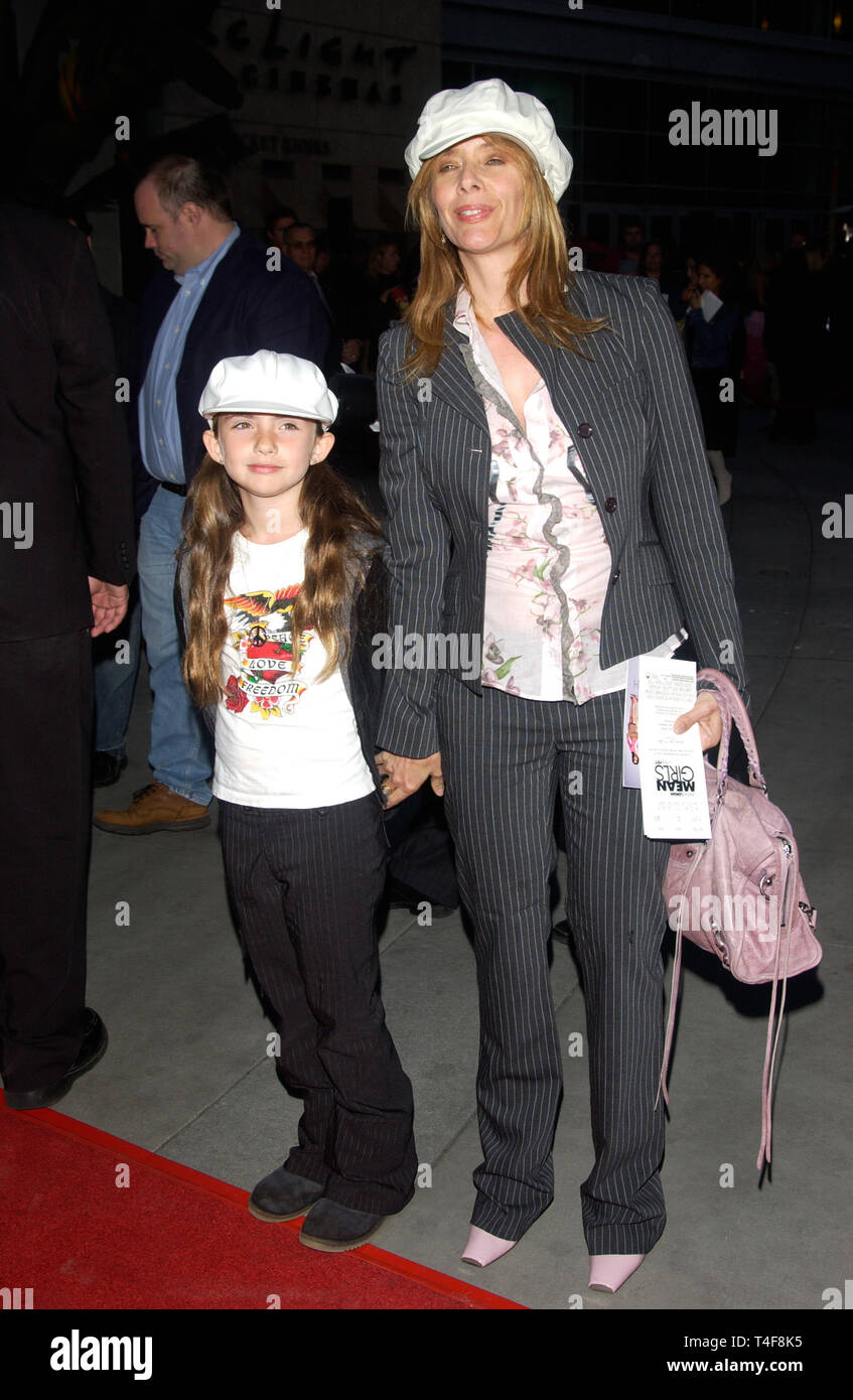 LOS ANGELES, CA. April 19, 2004: Actress ROSANNA ARQUETTE & daughter ZOE at the world premiere, in Hollywood, of Mean Girls. Stock Photo