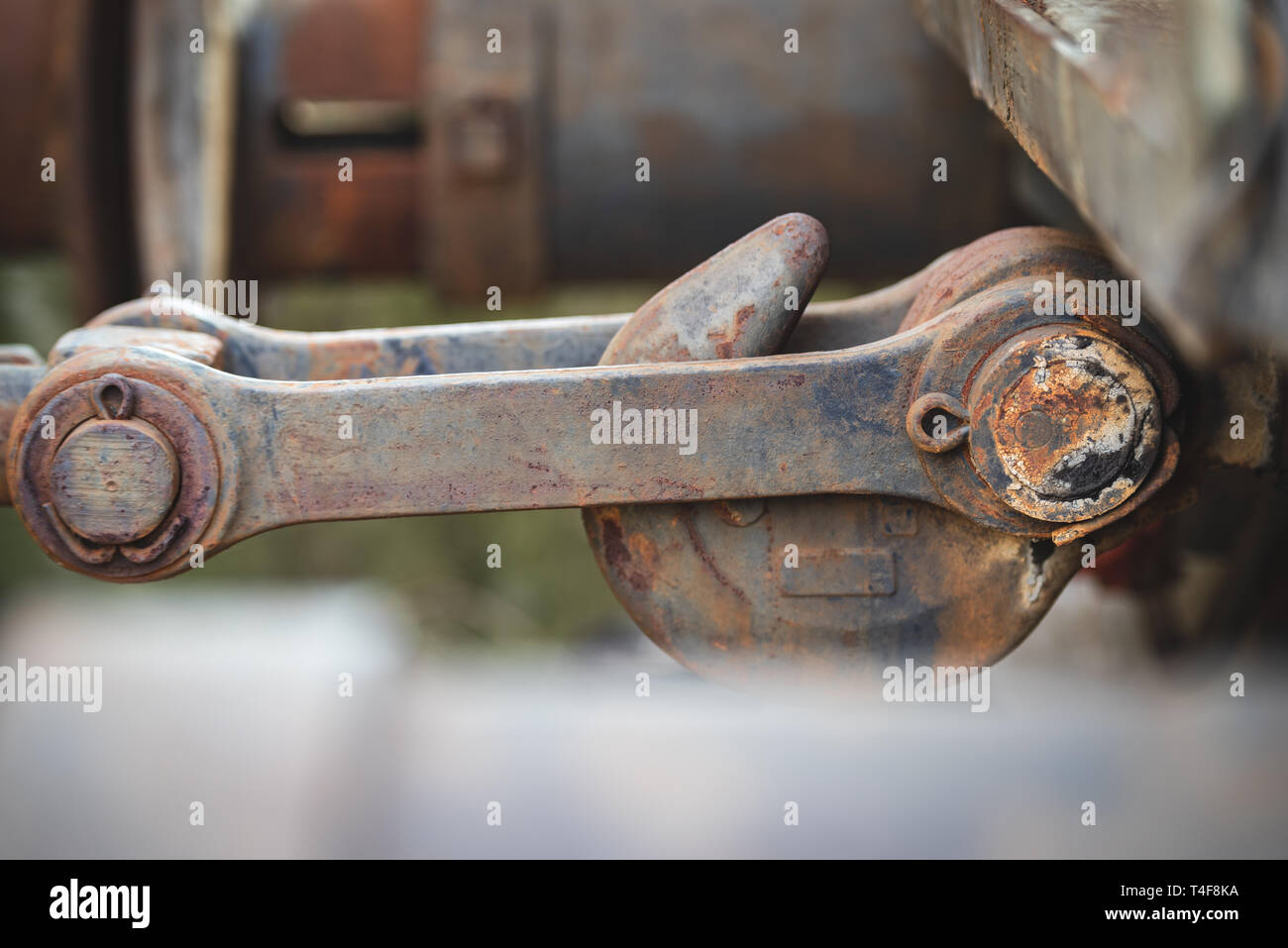 Buffers and chain coupler on old train Stock Photo Alamy