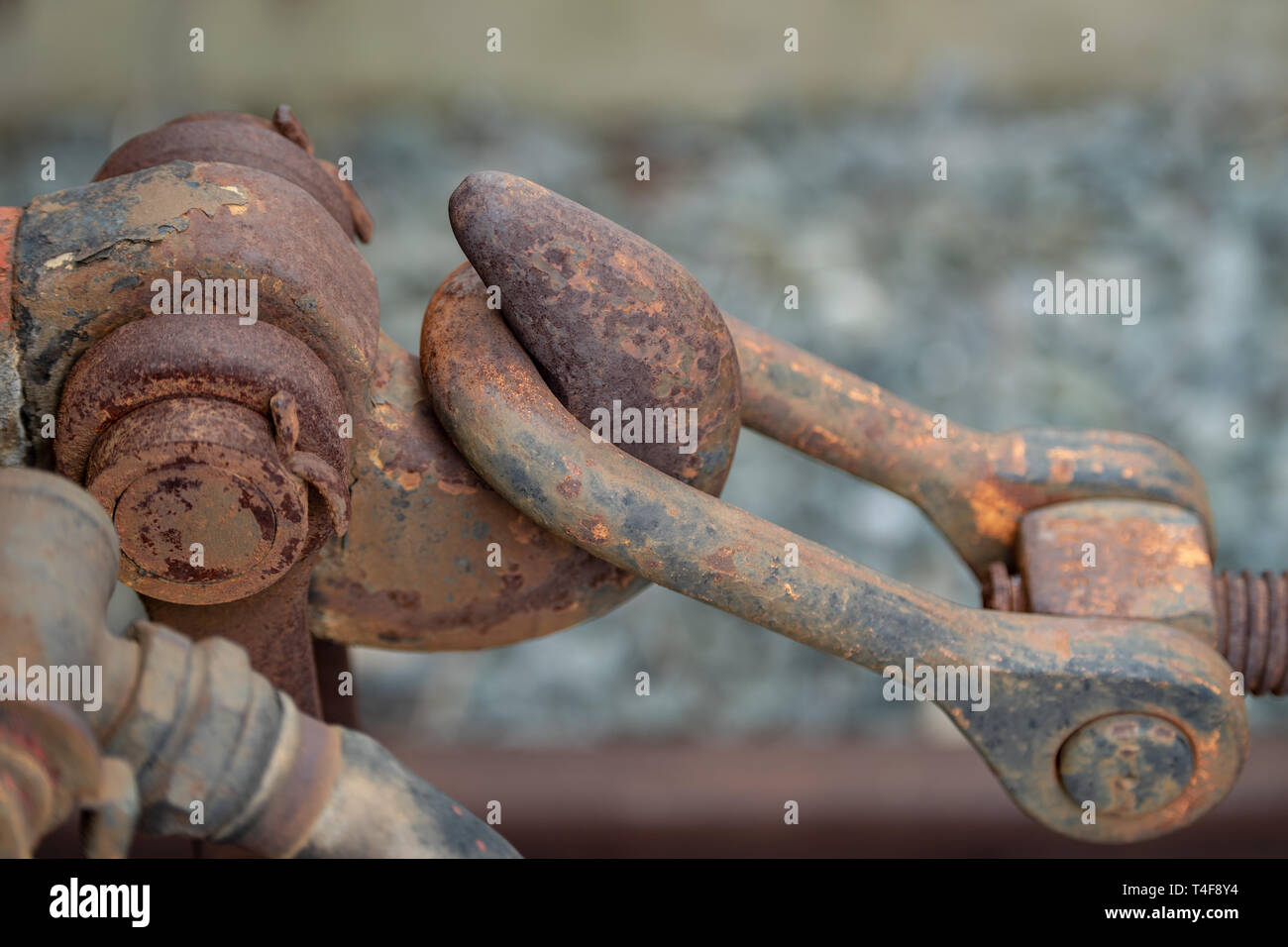Railway coupling hook on old train Stock Photo Alamy