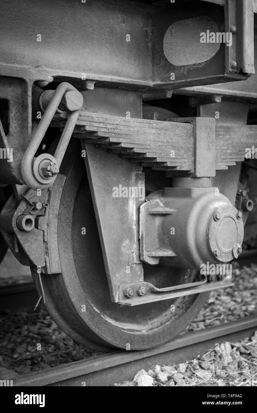 Old train details on Black and White Stock Photos & Images - Alamy
