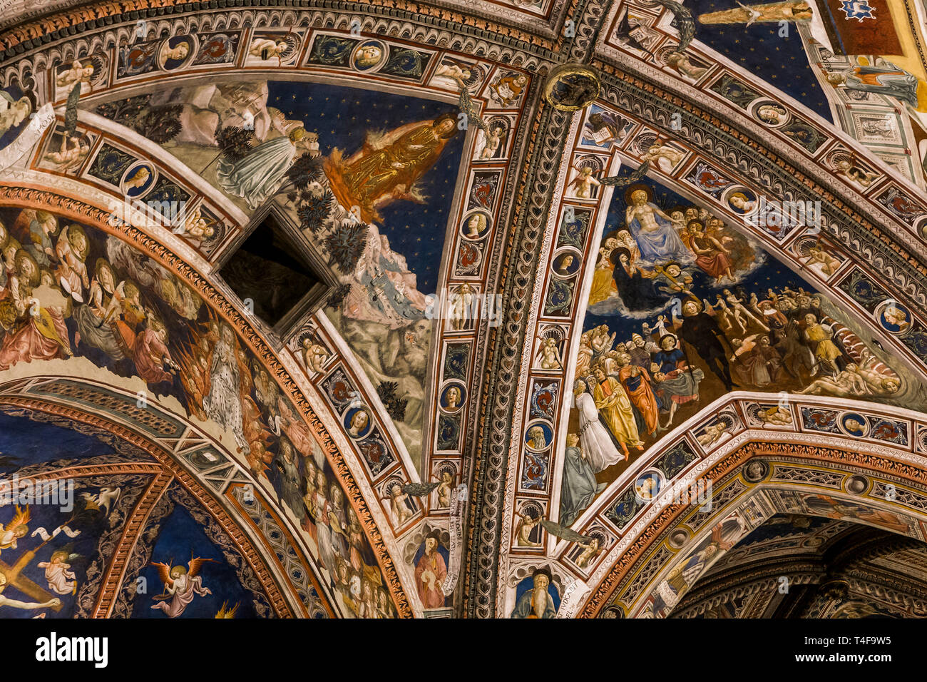 SIENA, ITALY, JUNE 12, 2016 : interiors and detais of the Battistero di ...