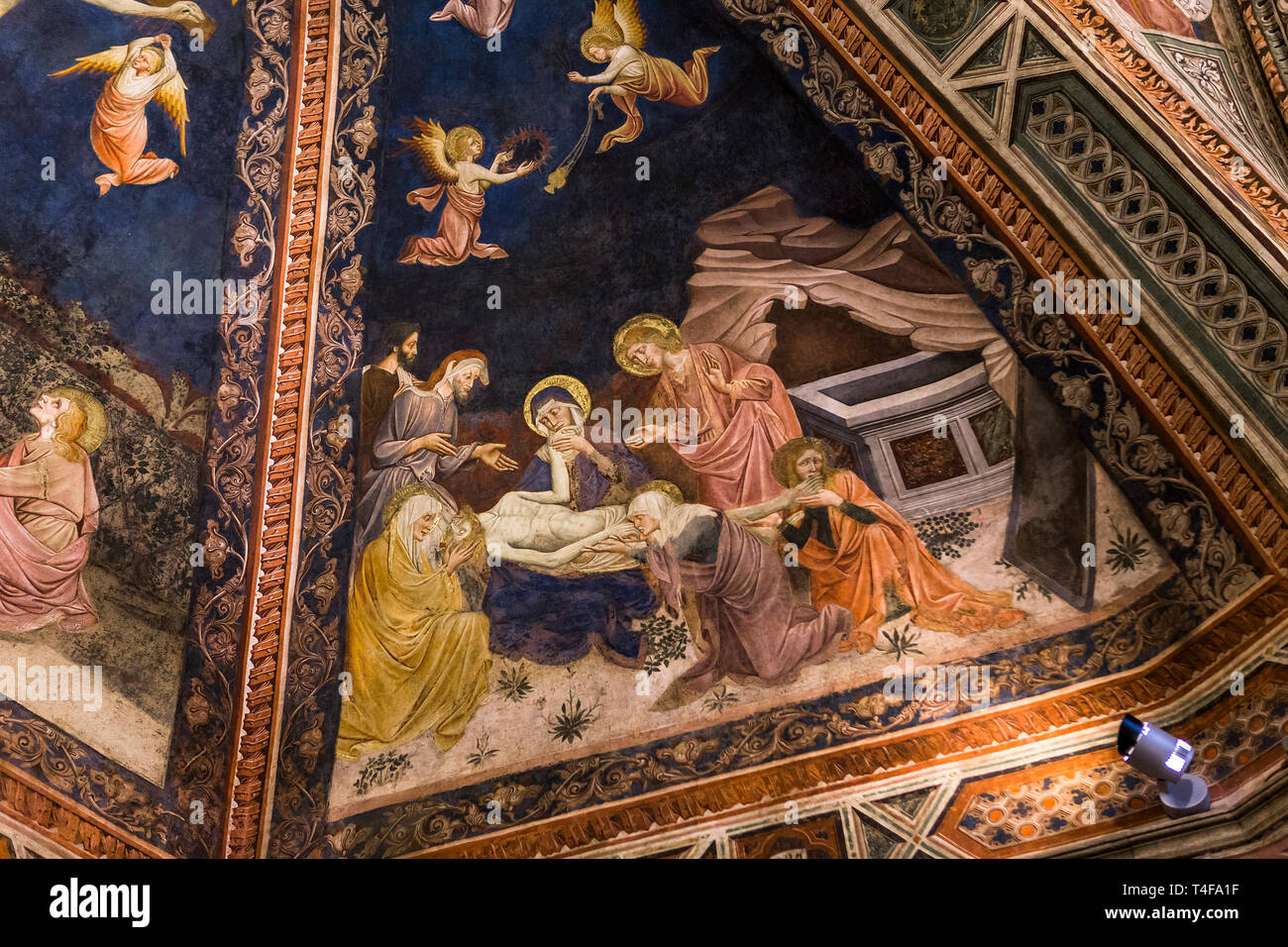 SIENA, ITALY, JUNE 12, 2016 : interiors and detais of the Battistero di ...