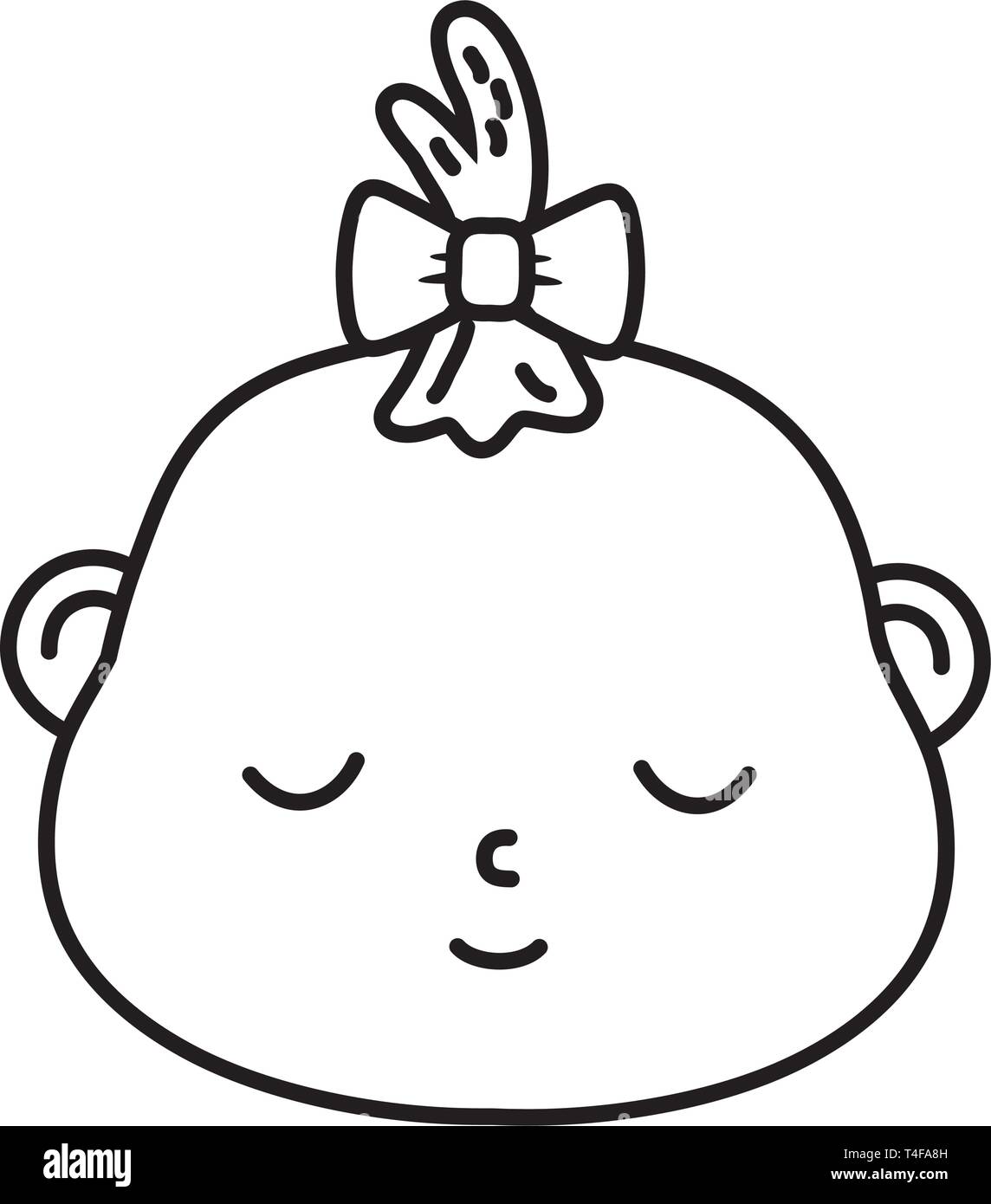 cute baby shower baby face cartoon vector illustration graphic design ...